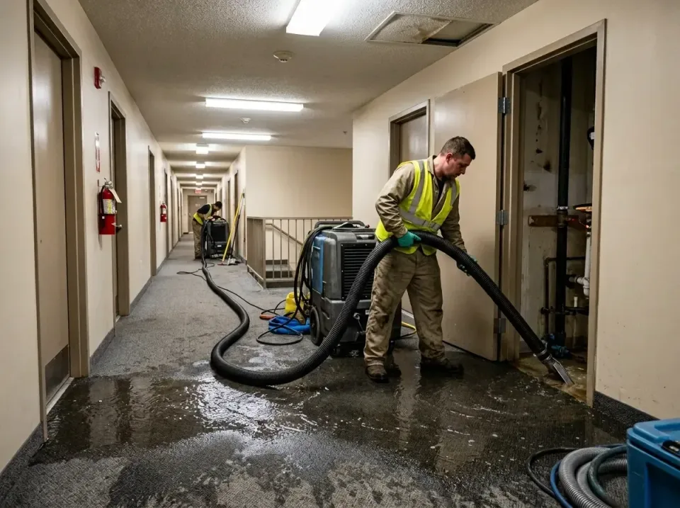 multi-unit-apartment-hallway-f-005 — frequently asked questions, Emergency Burst Pipe Water Extraction & Removal in The Plai…